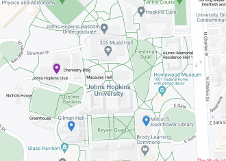 map of homewood campus showing the location of the MSE Library Annex